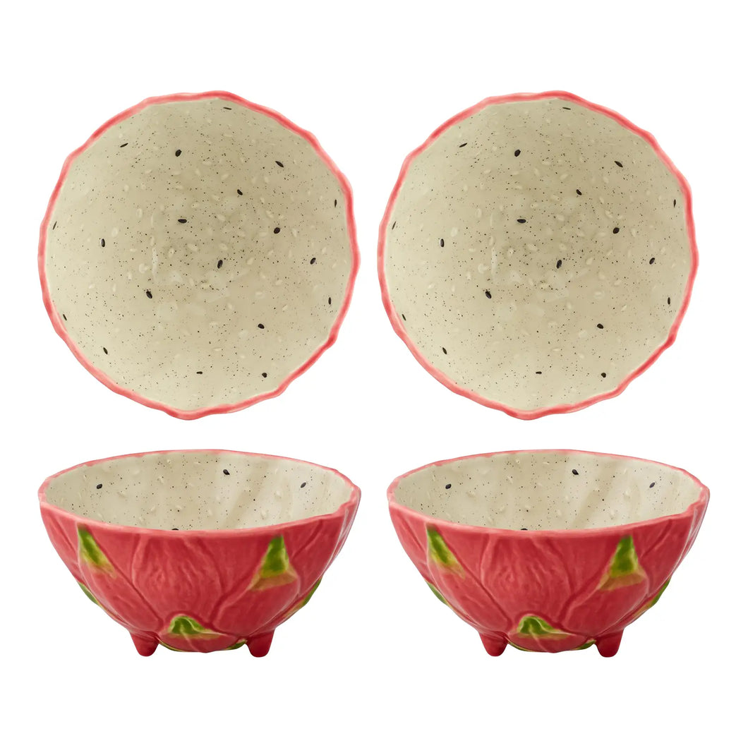 Bordallo Pinheiro Tropical Fruits Pitaya Bowl, Set of 4