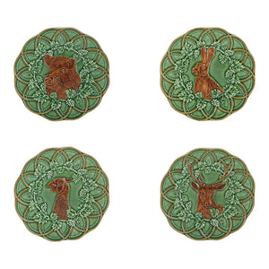 Bordallo Pinheiro Woods Assorted Bread and Butter Plate, Set of 4