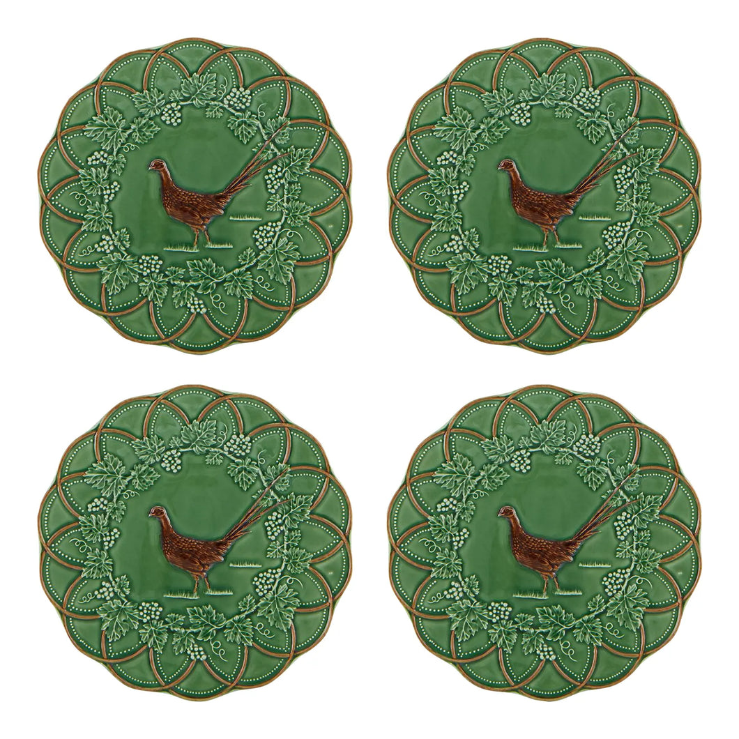 Bordallo Pinheiro Woods Pheasant Snack Plate, Set of 4