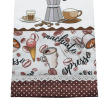 Load image into Gallery viewer, 100% Cotton Decorative Kitchen Dish Towel with Border - Made in Portugal - Café
