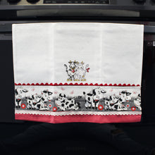 Load image into Gallery viewer, 100% Cotton Decorative Kitchen Dish Towel with Border - Made in Portugal - Cows
