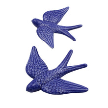 Load image into Gallery viewer, Hand-painted Portuguese Ceramic Cobalt Blue Swallow, Set of 2
