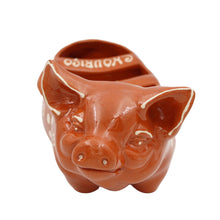 Load image into Gallery viewer, Traditional Portuguese Clay Terracotta Hand-Painted Happy Pig Sausage Roaster
