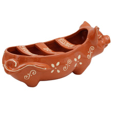 Load image into Gallery viewer, Traditional Portuguese Clay Terracotta Hand-Painted Happy Pig Sausage Roaster
