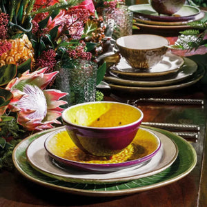 Bordallo Pinheiro Tropical Fruits Passion Fruit Dessert Plate, Set of 4