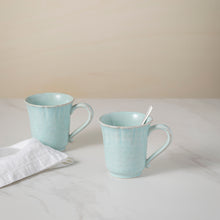 Load image into Gallery viewer, Casafina Impressions 12 oz. Robins Egg Blue Mug Set
