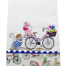 Load image into Gallery viewer, 100% Cotton Decorative Kitchen Dish Towel with Border - Made in Portugal - Cats
