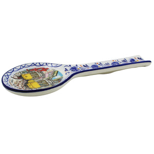 Hand-painted Decorative Ceramic Portuguese Lisbon Tram Spoon Rest