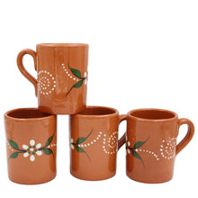 Load image into Gallery viewer, João Vale Hand-Painted Traditional Terracotta Mugs, Set of 4
