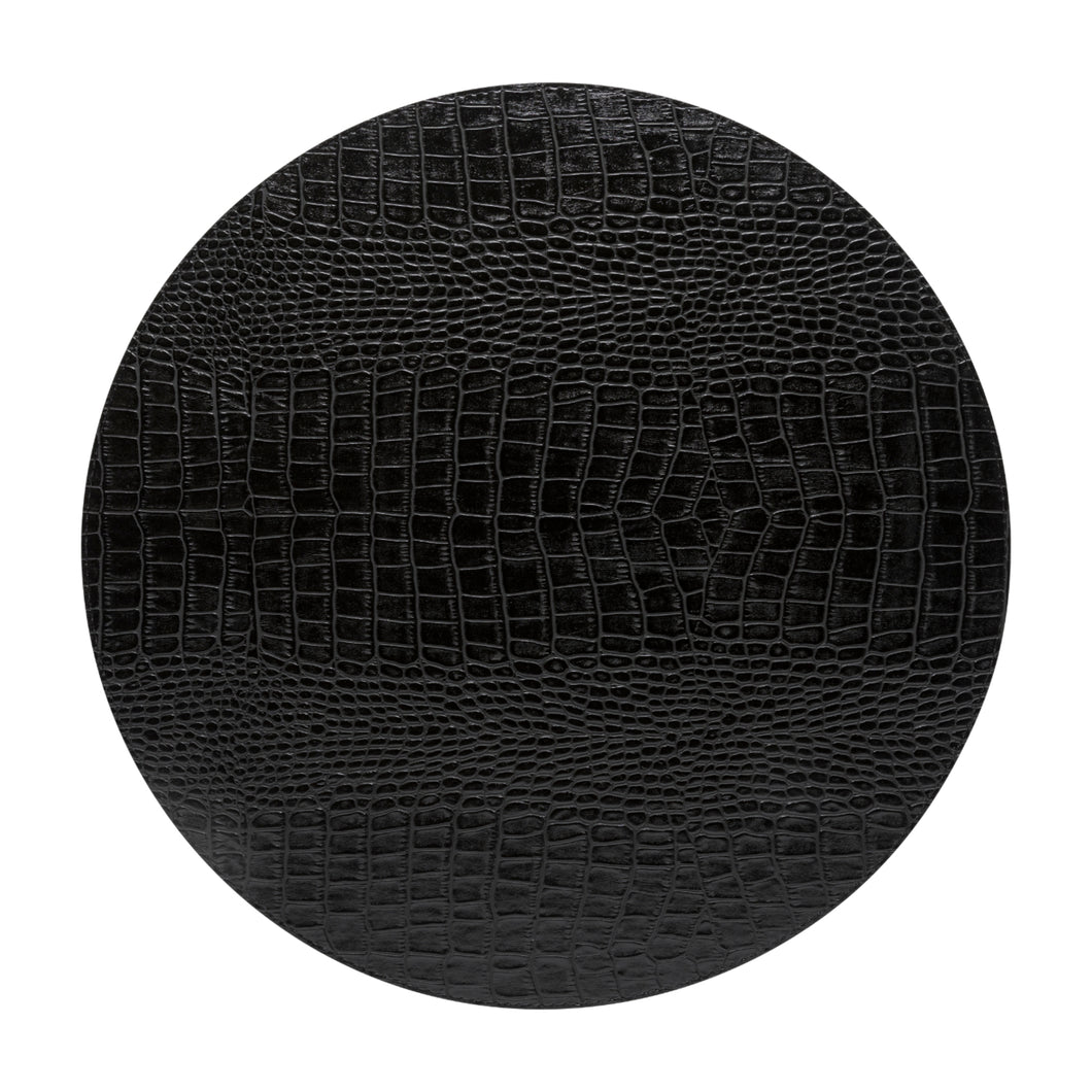 Costa Nova Club 100% PU Black Round Placemat Set