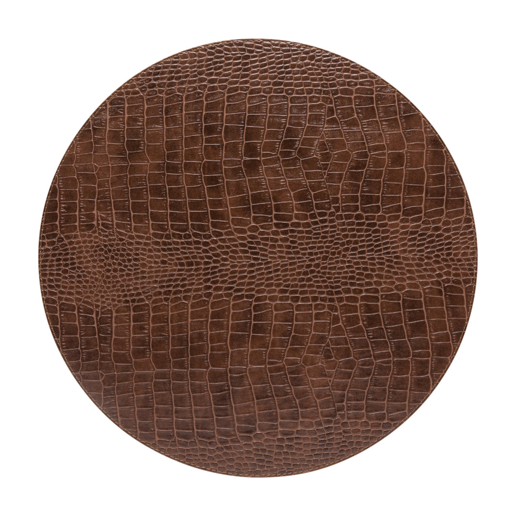 Costa Nova Club 100% PU Caramel Round Placemat Set