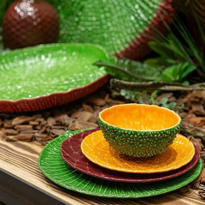 Bordallo Pinheiro Amazonia 6" Red Bowl, Set of 2