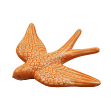 Load image into Gallery viewer, Hand-painted Portuguese Ceramic Orange Swallow, Set of 2
