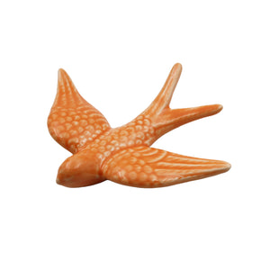 Hand-painted Portuguese Ceramic Orange Swallow, Set of 2