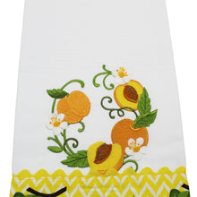 Load image into Gallery viewer, 100% Cotton Decorative Kitchen Dish Towel with Border - Made in Portugal - Peaches Orange
