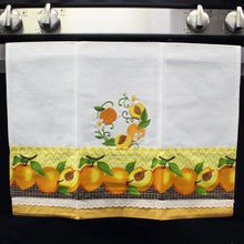 Load image into Gallery viewer, 100% Cotton Decorative Kitchen Dish Towel with Border - Made in Portugal - Peaches Orange
