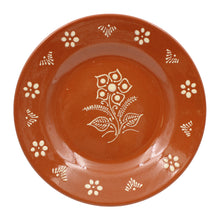 Load image into Gallery viewer, Hand-Painted Traditional Terracotta Dinner Plates with Unique Floral Designs, Set of 4
