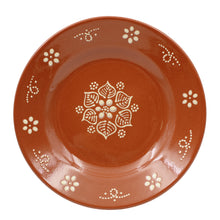 Load image into Gallery viewer, Hand-Painted Traditional Terracotta Dinner Plates with Unique Floral Designs, Set of 4
