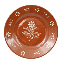 Load image into Gallery viewer, Hand-Painted Traditional Terracotta Dinner Plates with Unique Floral Designs, Set of 4
