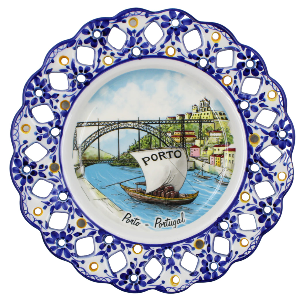 Hand-Painted Traditional Floral Blue Porto Portugal 11