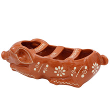 Load image into Gallery viewer, Traditional Portuguese Clay Terracotta Hand-Painted Sleeping Pig Sausage Roaster
