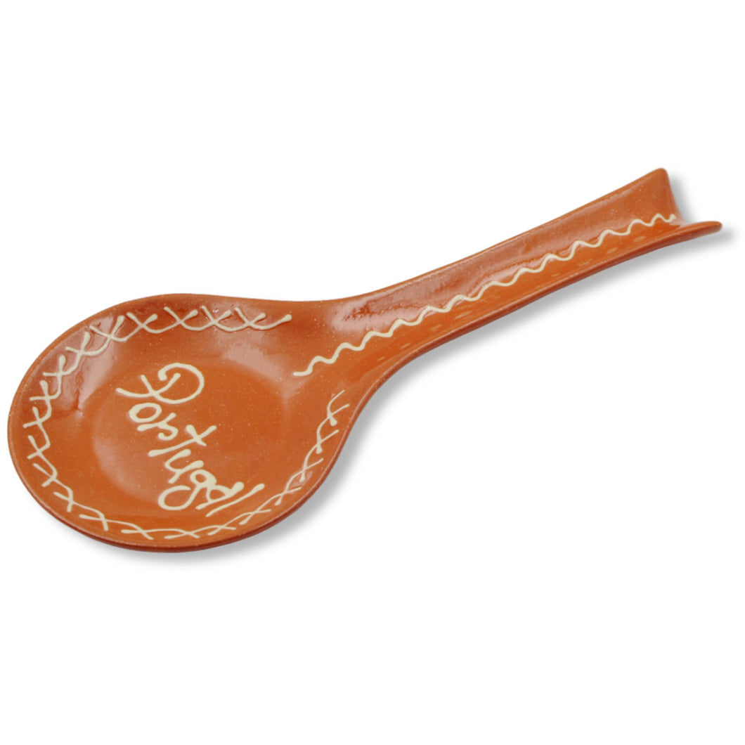 Hand-Painted Terracotta Spoon Rest – Made in Portugal, Traditional Design