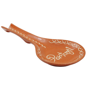 Hand-Painted Terracotta Spoon Rest – Made in Portugal, Traditional Design