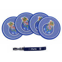 Load image into Gallery viewer, FC Porto FCP Portuguese Soccer Silicone Drinkware 4 Coasters and Corkscrew Set
