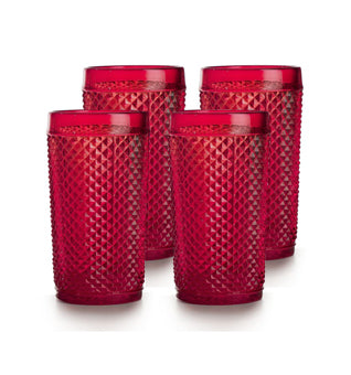 Vista Alegre Bicos Red Highballs, Set of 4