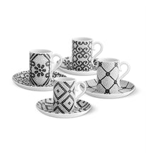 Load image into Gallery viewer, Vista Alegre Portuguese Cobblestone Coffee Cups &amp; Saucers, Set of 4
