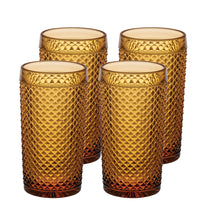 Load image into Gallery viewer, Vista Alegre Bicos Amber Highballs, Set of 4
