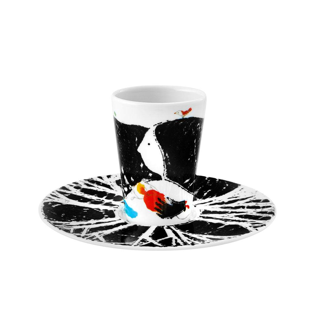 Vista Alegre Escape Goat Coffee Cup with Saucer VIII - Set of 2