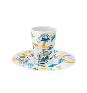 Vista Alegre Escape Goat Coffee Cup with Saucer XXIV - Set of 2