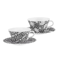 Load image into Gallery viewer, Vista Alegre Portuguese Cobblestone Tea Cups &amp; Saucers, Set of 2
