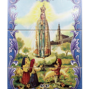 Our Lady of Fatima Apparition Portuguese Ceramic Tile Art Wall Panel Mural Decor