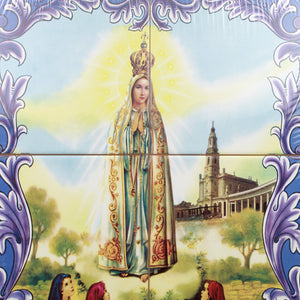 Our Lady of Fatima Apparition Portuguese Ceramic Tile Art Wall Panel Mural Decor