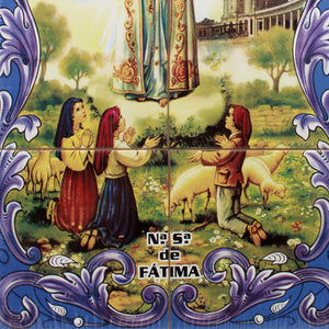 Our Lady of Fatima Apparition Portuguese Ceramic Tile Art Wall Panel Mural Decor