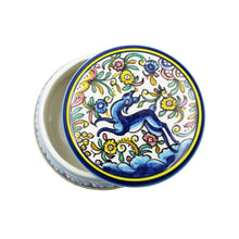 Load image into Gallery viewer, Coimbra Ceramics Hand-painted Decorative Round Box with Lid XVII Cent Recreation #116-1 1700
