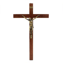 Load image into Gallery viewer, 13.5&quot; Wooden Wall Crucifix Jesus Christ Cross
