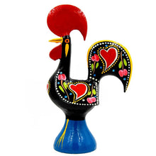 Load image into Gallery viewer, Traditional Portuguese Aluminum Black Good Luck Rooster Galo de Barcelos
