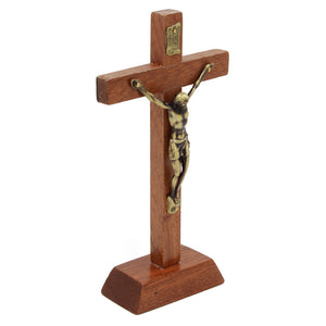 7" Wooden Altar Crucifix With Stand