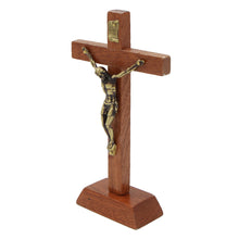 Load image into Gallery viewer, 7&quot; Wooden Altar Crucifix With Stand
