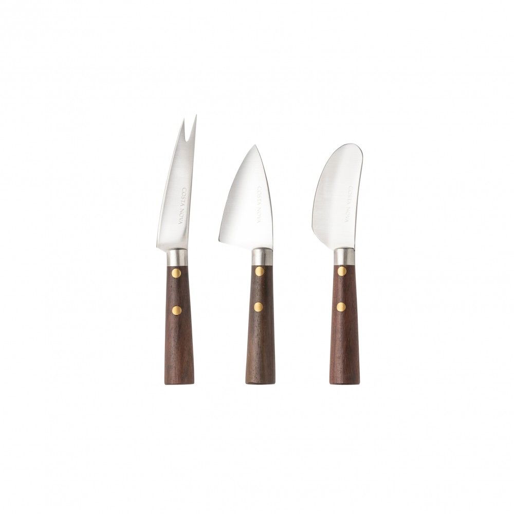 Costa Nova Flatware Cheese Knives, Set of 3