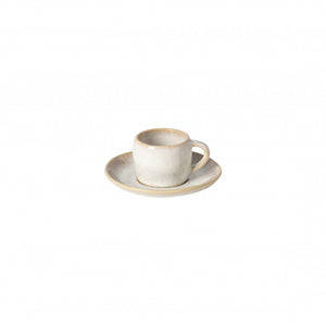 Casafina Eivissa 2 oz. Sand Beige Coffee Cup and Saucer Set