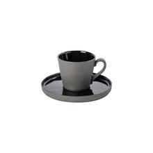 Load image into Gallery viewer, Costa Nova Lagoa Eco Gres 7 oz. Black Tea Cup &amp; Saucer
