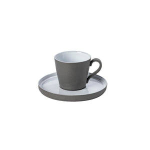 Costa Nova Lagoa Eco Gres 7 oz. White Tea Cup & Saucer