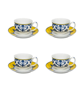 Vista Alegre Castelo Branco Coffee Cup & Saucer, Set of 4