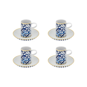 Vista Alegre Transatlântica Coffee Cup & Saucer, Set Of 4