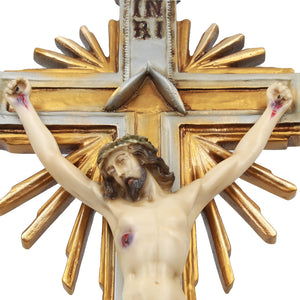 25" Inch Resin Carved Wall Crucifix Jesus Christ Cross