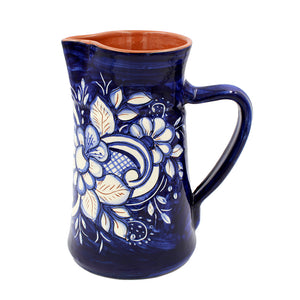 Hand-painted Portuguese Pottery Clay Terracotta Sangria Pitcher